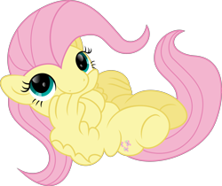 Size: 4352x3658 | Tagged: safe, artist:lincolnbrewsterfan, derpibooru exclusive, imported from derpibooru, fluttershy, pegasus, pony, .svg available, april fools 2021, curled up, cute, cute face, cute smile, female, fluttershy's cutie mark, grooming, high res, inkscape, lincolnbrewsterfan is trying to murder us, looking at you, looking up, mare, no base, preening, shyabetes, simple background, smiling, smiling at you, svg, transparent background, vector, weapons-grade cute, wings