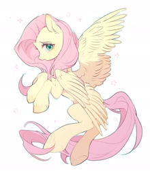 Size: 1800x2048 | Tagged: safe, artist:leafywind, imported from derpibooru, fluttershy, pegasus, pony, solo, sparkles, spread wings, wings