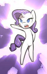 Size: 765x1200 | Tagged: safe, artist:afkregen, imported from derpibooru, rarity, anthro, semi-anthro, unguligrade anthro, unicorn, digital art, female, horn, open mouth, solo, tail, thighs