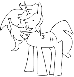 Size: 1013x1066 | Tagged: safe, artist:toricelli, imported from derpibooru, oc, oc only, pony, 1000 hours in ms paint, amputation, broken wing, grooming, h, pegasus?, preening, wings