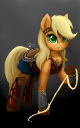 Size: 1600x2560 | Tagged: safe, artist:raphaeldavid, imported from derpibooru, applejack, earth pony, pony, armor, clothes, cosplay, costume, dc comics, dc extended universe, justice league, lasso, looking at you, rope, solo, wonder woman, wonderjack, zack snyder's justice league