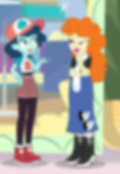 Size: 522x756 | Tagged: safe, imported from derpibooru, screencap, golden hazel, ink jet, equestria girls, equestria girls series, holidays unwrapped, spoiler:eqg series (season 2), blurry, cropped, dashing through the mall, op i can't see shit