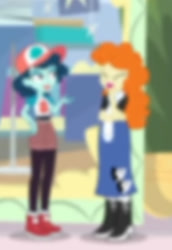Size: 565x820 | Tagged: safe, imported from derpibooru, screencap, golden hazel, ink jet, equestria girls, equestria girls series, holidays unwrapped, spoiler:eqg series (season 2), blurry, cropped, dashing through the mall, op i can't see shit
