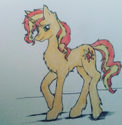 Size: 654x666 | Tagged: safe, artist:winterclaws22, imported from derpibooru, sunset shimmer, pony, unicorn, solo, traditional art