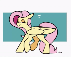 Size: 1280x1030 | Tagged: safe, artist:lrusu, imported from derpibooru, fluttershy, pegasus, pony, animated, dancing, female, frame by frame, looking at you, mare, no sound, smiling, solo, webm