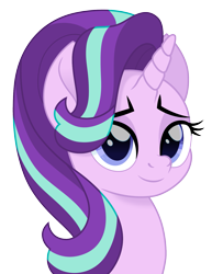 Size: 1159x1500 | Tagged: safe, artist:cloudy glow, artist:cloudyglow, imported from derpibooru, starlight glimmer, pony, unicorn, bust, cute, female, glimmerbetes, looking at you, mare, movie accurate, portrait, simple background, solo, transparent background, vector