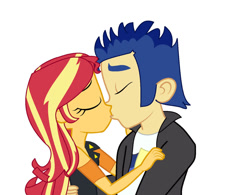 Size: 1280x999 | Tagged: safe, artist:brightstar40k, imported from derpibooru, flash sentry, sunset shimmer, equestria girls, female, flashimmer, kissing, male, shipping, straight