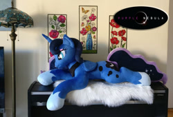 Size: 920x624 | Tagged: safe, artist:purplenebulastudios, imported from derpibooru, princess luna, alicorn, pony, irl, life size, photo, plushie, solo