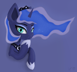 Size: 1730x1620 | Tagged: safe, artist:veyronraze, imported from derpibooru, princess luna, pony, colored, flat colors, horn, simple background, solo