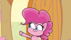 Size: 1920x1080 | Tagged: safe, imported from derpibooru, screencap, pinkie pie, earth pony, pony, squirrel, my little pony: pony life, spoiler:pony life s02e12, animated, back to the present, burp, cupcake, eating, female, food, g4.5, mare, pony life, sound, stuffed, webm