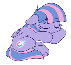 Size: 2361x2157 | Tagged: safe, artist:pestil, artist:shinodage, imported from ponybooru, wind sprint, pegasus, female, filly, simple background, sleeping, transparent background