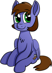 Size: 2498x3554 | Tagged: safe, artist:xppp1n, imported from ponybooru, oc, oc:peeps, pegasus, chest fluff, looking up, male, ponybooru collab 2021, simple background, sitting, solo, transparent background