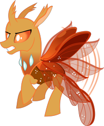 Size: 4104x5002 | Tagged: safe, artist:lincolnbrewsterfan, derpibooru exclusive, imported from derpibooru, oc, oc only, oc:venerate, changedling, changeling, .svg available, angry, battle stance, buzzing wings, changedling oc, changeling oc, colored pupils, colorful, determination, determined, determined face, determined look, furious, gritted teeth, horn, inkscape, male, motion blur, motion lines, orange (color), orange changeling, orange eyes, rhinestone, rhinestones, simple background, svg, transparent background, vector, wings