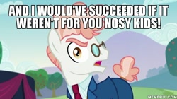 Size: 600x337 | Tagged: safe, edit, edited screencap, imported from derpibooru, screencap, svengallop, earth pony, pony, the mane attraction, caption, image macro, male, memeful.com, scooby doo, stallion, text