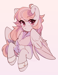 Size: 1797x2300 | Tagged: safe, artist:whiteliar, imported from derpibooru, oc, oc only, oc:feather belle, pegasus, pony, chest fluff, female, mare, simple background, solo, white background