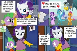 Size: 720x478 | Tagged: safe, imported from derpibooru, gabby, princess ember, rarity, smolder, spike, starlight glimmer, bart simpson, comic, crossover, emberspike, female, jealous, krusty the clown, male, shipping, spabby, spanish, sparity, sparlight, spike gets all the mares, spolder, straight, the simpsons, translated in the comments