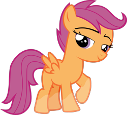 Size: 2738x2487 | Tagged: safe, artist:frownfactory, edit, editor:slayerbvc, imported from derpibooru, vector edit, scootaloo, pegasus, pony, crusaders of the lost mark, .svg available, bedroom eyes, blank flank, coat markings, female, filly, high res, simple background, socks (coat markings), solo, svg, transparent background, vector, wings