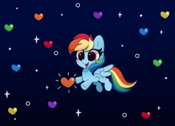 Size: 4096x2952 | Tagged: safe, artist:kittyrosie, imported from derpibooru, rainbow dash, pegasus, pony, cute, dashabetes, gradient background, heart, heart eyes, high res, nyan cat, nyan dash, open mouth, simple background, solo, wingding eyes