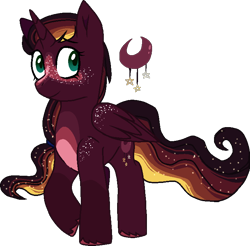 Size: 730x718 | Tagged: safe, artist:rickysocks, imported from derpibooru, oc, oc only, oc:jupiter star, alicorn, pony, base used, body freckles, ethereal mane, freckles, offspring, parent:big macintosh, parent:princess luna, parents:lunamac, simple background, solo, starry mane, transparent background