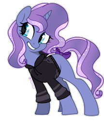 Size: 1326x1544 | Tagged: safe, artist:starshine-sentryyt, imported from derpibooru, oc, oc only, pony, unicorn, bow, clothes, female, hoodie, magical lesbian spawn, mare, offspring, parent:princess luna, parent:rarity, parents:rariluna, simple background, solo, tail bow, transparent background