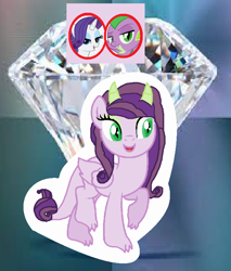 Size: 670x785 | Tagged: safe, artist:pipermintmagic, imported from derpibooru, rarity, spike, oc, dracony, dragon, hybrid, pony, female, interspecies offspring, male, offspring, parent:rarity, parent:spike, parents:sparity, shipping, sparity, straight