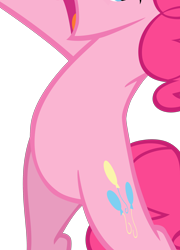 Size: 1800x2497 | Tagged: safe, edit, imported from derpibooru, vector edit, pinkie pie, earth pony, pony, belly, bipedal, cropped, open mouth, pictures of bellies, simple background, solo, transparent background, vector