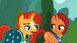 Size: 1920x1080 | Tagged: safe, imported from derpibooru, screencap, stellar flare, sunburst, pony, unicorn, the parent map, female, glasses, male, mare, mother and child, mother and son, stallion, sunburst's glasses