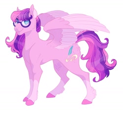 Size: 1515x1394 | Tagged: safe, artist:seabreezyy, imported from derpibooru, oc, oc only, oc:consonance, pegasus, pony, female, magical lesbian spawn, mare, offspring, parent:tempest shadow, parent:twilight sparkle, parents:tempestlight, simple background, solo, white background