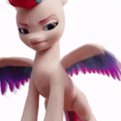 Size: 600x600 | Tagged: safe, edit, imported from derpibooru, zipp storm, pegasus, pony, animated, bowing, female, frontbend, g5, gif, mare, reversed, solo