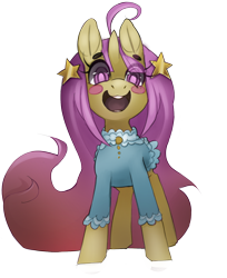 Size: 1366x1677 | Tagged: safe, artist:starlightspark, imported from derpibooru, oc, oc only, oc:razzle dazzle, alicorn, pony, unicorn, blouse, blush sticker, blushing, clothes, crisis equestria, female, filly, hairclip, horn, makeup, simple background, solo, transparent background, unicorn oc