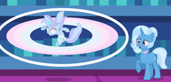 Size: 1280x613 | Tagged: safe, artist:irakapass, imported from derpibooru, trixie, oc, oc:ocean sky, base used, blank eyes, cutiespark, duo, female, filly, glowing horn, horn, magic, magical lesbian spawn, offspring, parent:starlight glimmer, parent:trixie, parents:startrix