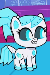 Size: 549x821 | Tagged: safe, imported from derpibooru, screencap, pony, robot, robot pony, my little pony: pony life, spoiler:pony life s02e11, cropped, g4.5, mecha pony, natalie, planet of the apps, pony life, solo