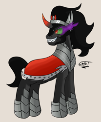 Size: 1589x1920 | Tagged: safe, artist:gatebreakergt, imported from derpibooru, king sombra, pony, unicorn, evil grin, grin, male, smiling, sombra eyes, stallion