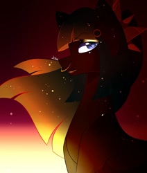 Size: 1080x1275 | Tagged: safe, artist:tessa_key_, imported from derpibooru, oc, oc only, earth pony, pony, bust, earth pony oc, ethereal mane, female, mare, nose piercing, nose ring, piercing, solo, starry mane