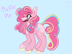 Size: 2048x1536 | Tagged: safe, artist:revenge.cats, imported from derpibooru, pinkie pie, earth pony, pony, chubbie pie, chubby, excited, heterochromia, redesign, short, smiling, solo