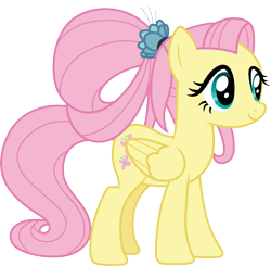 Size: 3062x3000 | Tagged: safe, artist:cloudy glow, artist:cloudyglow, imported from derpibooru, fluttershy, pegasus, pony, female, flower, flower in hair, high res, mare, middle aged, older, older fluttershy, simple background, solo, transparent background, vector