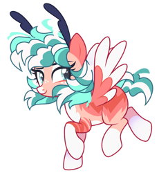 Size: 1280x1392 | Tagged: safe, artist:renhorse, imported from derpibooru, oc, oc only, pegasus, pony, antennae, base used, female, mare, simple background, solo, transparent background, two toned wings, wings