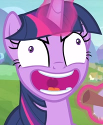 Size: 741x900 | Tagged: safe, imported from derpibooru, screencap, twilight sparkle, alicorn, pony, starlight the hypnotist, spoiler:interseason shorts, crazy face, cropped, evil laugh, faic, female, glowing horn, great moments in animation, horn, hypnosis, hypnotized, insanity, laughing, levitation, magic, magic aura, mare, mawshot, open mouth, outdoors, purple eyes, solo, telekinesis, twilight snapple, twilight sparkle (alicorn), twilight sparkle is best facemaker, twilighting, twilynanas, uvula, wide eyes