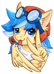 Size: 1024x1410 | Tagged: safe, artist:lailyren, imported from derpibooru, oc, oc only, oc:easy breezy, pegasus, pony, bust, mascot, midair pony fair, solo