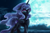 Size: 3051x2000 | Tagged: safe, artist:musical ray, imported from derpibooru, nightmare moon, alicorn, pony, female, floppy ears, high res, mare, moon, night, simple background, slim, solo