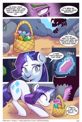 Size: 1365x2048 | Tagged: safe, artist:doorpapu, artist:dorpapu, artist:jafsheep, imported from derpibooru, rarity, spike, dragon, pony, unicorn, comic:warm embrace, comedy, comic, dialogue, female, funny, male, mare, sequence, shipping, sparity, straight