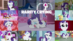 Size: 1280x721 | Tagged: safe, edit, edited screencap, editor:quoterific, imported from derpibooru, screencap, applejack, diamond cutter, lavender bloom, rainbow dash, rarity, starlight glimmer, twilight sparkle, alicorn, earth pony, pony, unicorn, a canterlot wedding, a dog and pony show, castle mane-ia, fame and misfortune, forever filly, inspiration manifestation, magical mystery cure, season 1, season 2, season 3, season 4, season 5, season 6, season 7, sisterhooves social, suited for success, tanks for the memories, the cart before the ponies, the cutie map, the gift of the maud pie, bridesmaid dress, carousel boutique, clothes, crying, cute, drama queen, dress, eyes closed, female, filly, filly rarity, food, hatless, ice cream, makeup, male, mare, marshmelodrama, mascarity, missing accessory, nose in the air, ocular gushers, open mouth, puppy dog eyes, raribetes, rarity being rarity, robe, running, running away, running makeup, sad, sitting, smiling, solo, stallion, tears of joy, teeth, trio, trio female, twilight sparkle (alicorn), volumetric mouth, wavy mouth, wedding dress, younger