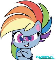Size: 1900x2026 | Tagged: safe, artist:kuren247, imported from derpibooru, rainbow dash, pegasus, pony, my little pony: pony life, cocked eyebrow, g4.5, grin, pony life, show accurate, simple background, smiling, solo, transparent background, vector