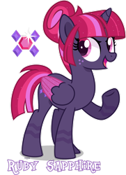 Size: 1920x2657 | Tagged: safe, artist:n0kkun, imported from derpibooru, oc, oc only, oc:ruby sapphire, alicorn, pony, female, mare, simple background, solo, transparent background, two toned wings, wings