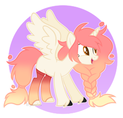 Size: 1024x985 | Tagged: safe, artist:lynesssan, imported from derpibooru, oc, oc only, oc:solaria, alicorn, pony, braid, clothes, female, mare, socks, solo