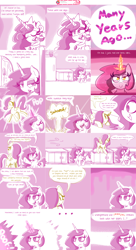 Size: 3844x7084 | Tagged: safe, artist:quarium, imported from derpibooru, fluttershy, princess celestia, pony, ask princess moe-lestia, cewestia, cookie, cookie jar, female, filly, food, magic, younger