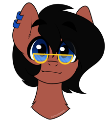 Size: 1000x1100 | Tagged: safe, artist:cottonsweets, imported from derpibooru, oc, oc:benjamin terrance tover, earth pony, pony, ear piercing, earring, glasses, head only, jewelry, piercing
