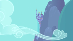 Size: 1280x720 | Tagged: safe, imported from derpibooru, screencap, season 1, the ticket master, background, canterlot, cloud, mountain, no pony, scenic ponyville