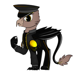 Size: 5000x4800 | Tagged: safe, artist:dacaoo, imported from derpibooru, oc, oc:helios flinch, griffon, clothes, latex, looking at you, military uniform, uniform