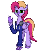 Size: 150x180 | Tagged: safe, artist:zeka10000, imported from derpibooru, oc, oc only, oc:luminous wave, classical hippogriff, hippogriff, clothes, commission, female, grin, headphones, hoodie, looking at you, pixel art, simple background, smiling, solo, transparent background